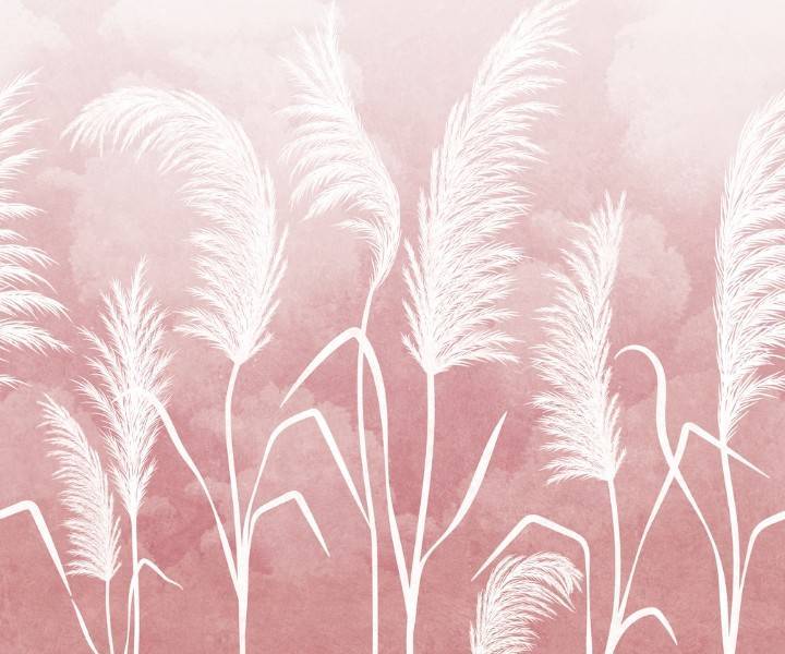 3D Фотообои Artegrafico «Колосья на небесном фоне в красных тонах» NJ-032 акварель