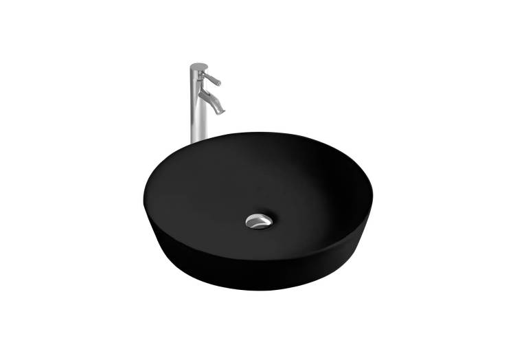 Раковина Aquatek Европа AQ5558-MB накладная, для установки на столешницу 415x415x135 мм, черный матовый