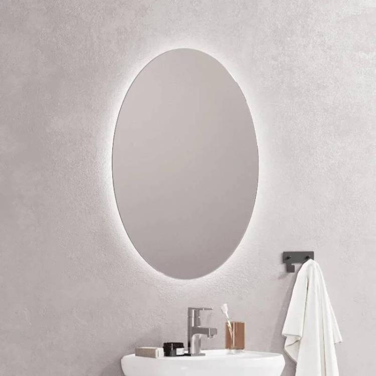 Зеркало Corozo Овал SD-00001556 с подсветкой, белое, 57x77 см