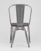 Набор из 6 стульев Stool Group Tolix YD-H440B-W YG-15 X6 серебристый матовый, темное дерево фото 6