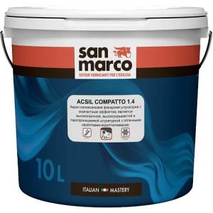 Акрил-силоксановая штукатурка San Marco Acsil Compatto шуба 1.4 мм белая 25 кг