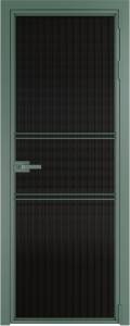 Межкомнатная дверь Profil Doors 2 AX цвет профиля Зеленый воск, стекло безопасное 6 мм мору черный 600x2000