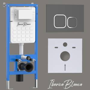 Система инсталляции для унитазов Iberica Blanca Esti-Q IB001.837 кнопка смыва серый