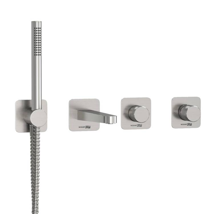 Душевой комплект Wasserkraft Tauber A6451.296.298.275.100.276 никель, встраиваемый, с изливом, с лейкой