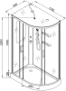 Душевая кабина AvaCan A102LLED+GMKN с подсветкой, кнопкой и гидромассажем, 120x80x220 фото 13