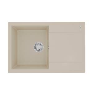 Кухонная мойка Lemark IMANDRA 760 9910026 врезная прямоугольная с крылом из кварцгранита бежевый