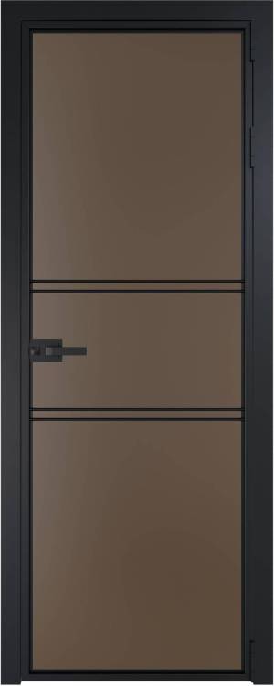 Межкомнатная дверь Profil Doors 2 AX цвет профиля Черный, стекло безопасное 6 мм монохром гляссе 800x2000