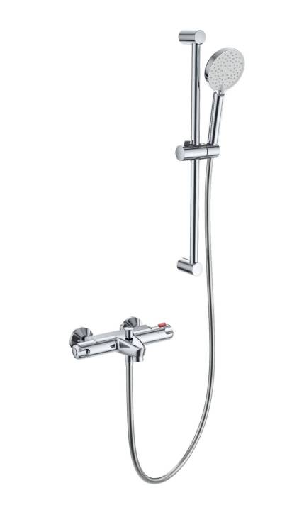 Смеситель для ванны Wonzon & Woghand WW-C2001-A-CR с душевым гарнитуром и термостатом, хром