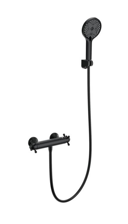 Смеситель для душа Wonzon & Woghand WW-B2048-A-MB с термостатом, черный матовый