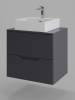Тумба с раковиной Orange Line Li-60TugMDF+B04-405W графит матовый, 60 см фото 2