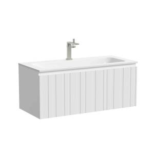 Тумба под раковину Sancos Ламель LM100W белая матовая, 99.5x44.5x40.6