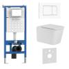 Комплект Iberica Blanca Toledo Alto IB001.TLA.231.855 унитаз безободковый, белый, сиденье микролифт, клавиша смыва белый глянцевый
