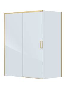 Душевой уголок Cezares PLANE-AH-1-150/80-C-BORO профиль брашированное золото, стекло прозрачное, 150x80x195