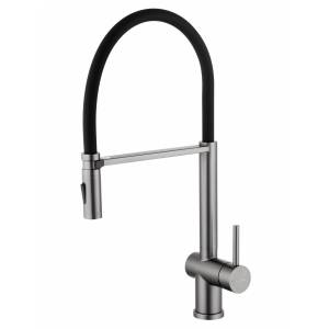 Смеситель для кухни Wonzon & Woghand WW-88438003-BGM с гибким изливом, темный графит