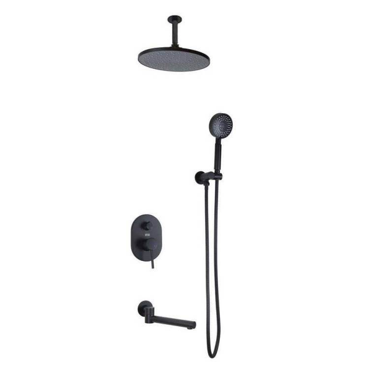 Душевой комплект Bronze de Luxe Scandi 14582/1B черный матовый