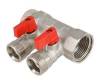 Коллектор VALTEC с отсекающими кранами, 1х2 вых. Евроконус 3/4