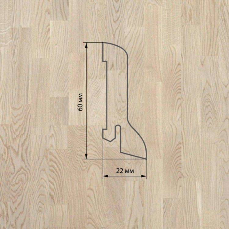 Плинтус Polarwood PW Skirting Oak White (PW Скиртинг Дуб Белый) 2500x60x22