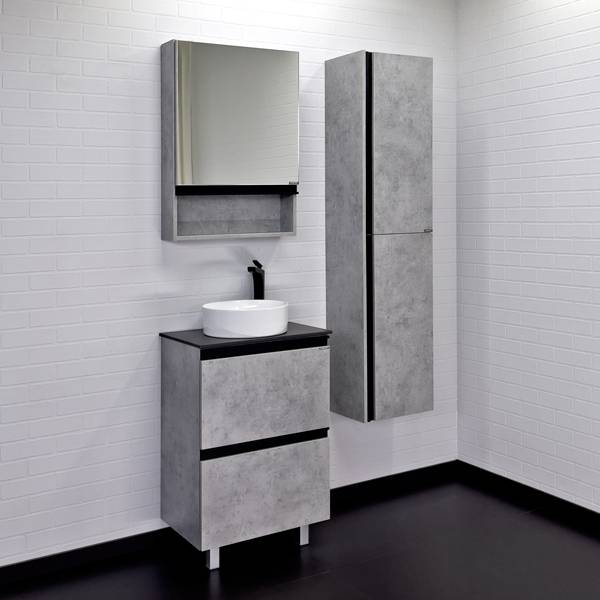 Тумба с раковиной Comforty Эдинбург-60Н 00-00004767 бетон светлый