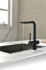 Смеситель для кухни Paulmark Serpentine Se213222-BLM с выдвижным изливом, черный фото 2