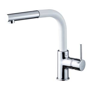 Смеситель для кухни Rivelato Ledro 9022201 с выдвижным изливом, хром, иней