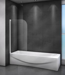 Шторка на ванну Cezares Relax RELAX-V-1-80/140-C-Bi профиль белый, стекло прозрачное, 80x140