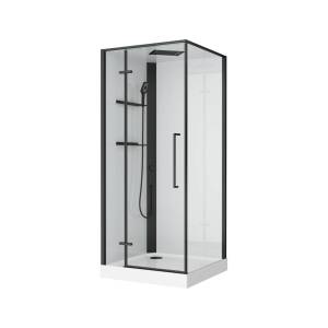 Душевая кабина BelBagno UNO-CAB-A-1-90-C-NERO-Bi-TOP-L левая, 90x90x213