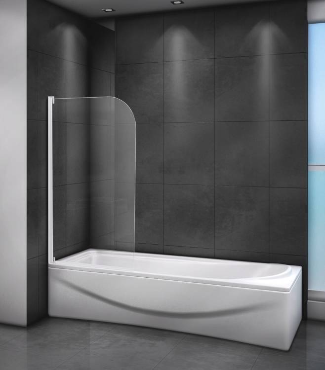 Шторка на ванну Cezares Relax RELAX-V-1-80/140-C-Bi профиль белый, стекло прозрачное, 80x140