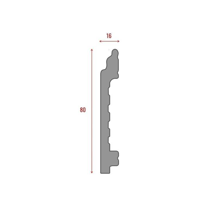 Напольный плинтус ТД Меридиан P3-137 гладкий 2400x80x16