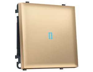 Комплект механизма 1-клавишного проходного выключателя Ambrella Volt Sigma MS882040 золото мягкое касание