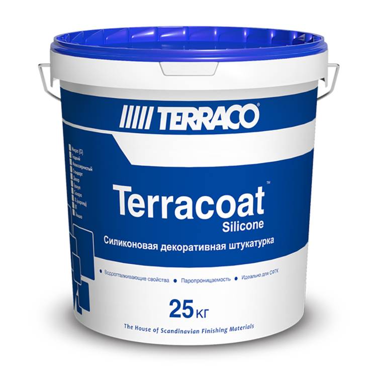 Штукатурка фасадная декоративная Terraco Terracoat Granule Silicone Шуба 2.0 мм 25 кг