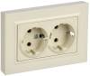 Розетка 2-местная с заземлением и шторками IEK Brite BR-R28-16-K10-F бежевый