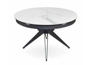 Стол Дик DikLine KW120 00-00073221 белый мрамор, опоры черные 120(160)x120x76