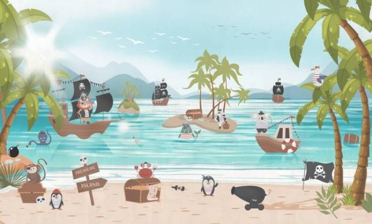 3D Фотообои Artegrafico «Остров сокровищ» KID-068 песок