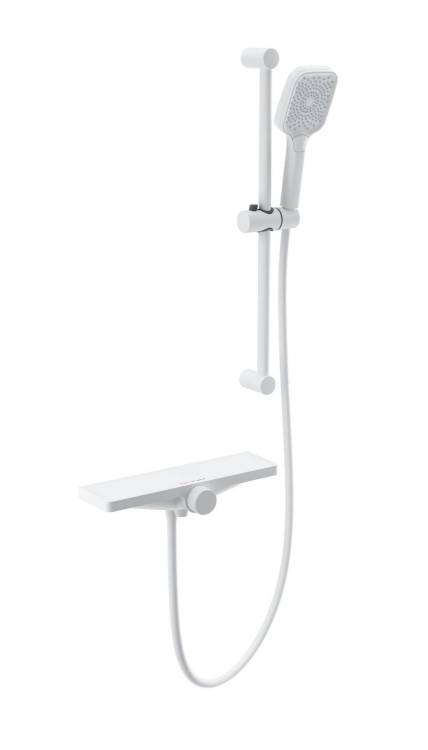 Смеситель для ванны Wonzon & Woghand WW-B2551-A-MW с душем и термостатом, белый матовый