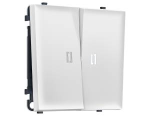 Комплект механизма 2-клавишного проходного выключателя Ambrella Volt Sigma MS824035 белый мягкое касание