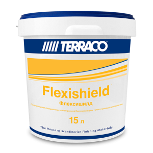Суперэластичная акриловая краска для кирпичной кладки Terraco Flexishield полуматовая белая 15 л