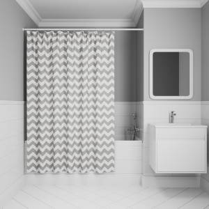 Штора для ванной Iddis Base BR02P18i11 полиэстер, 200x180, серый
