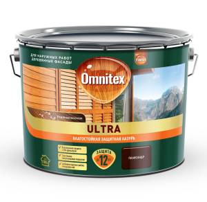 Пропитка декоративная для защиты древесины Omnitex Ultra AWB полуглянцевая палисандр 9 л