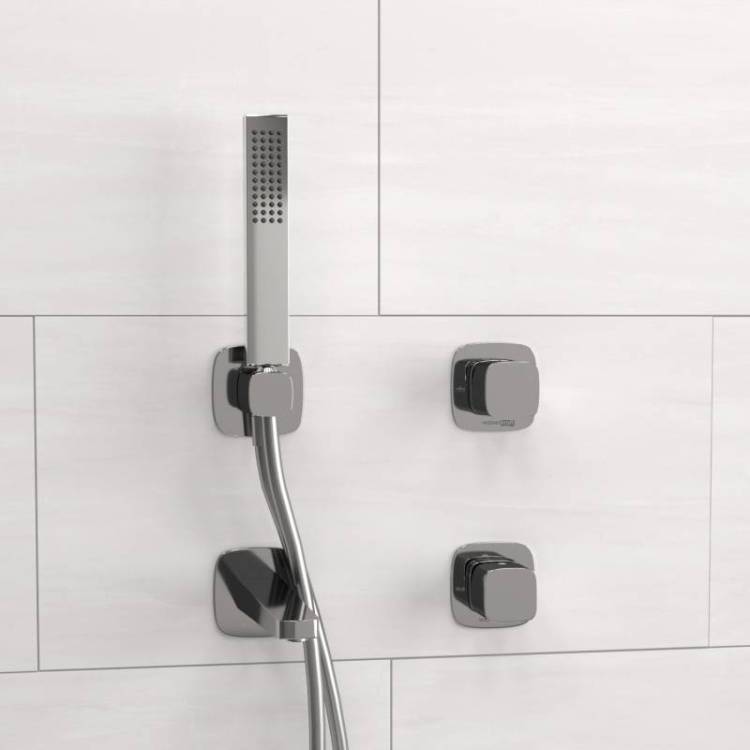 Душевой комплект Wasserkraft Naab A8651.312.314.326.087.103 встраиваемый, с лейкой и изливом, хром