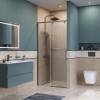 Душевая дверь в нишу BelBagno SOFT_CLOSE-1-BF-1-100-C-GM профиль оружейная сталь, стекло прозрачное, 100x200 фото 3