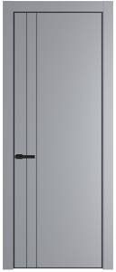 Межкомнатная дверь Profil Doors 12 PE полотно Смоки, кромка алюминиевая с четырех сторон черная, алюминиевый молдинг 3мм 700x2000