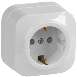 Розетка 1-местная с заземлением и шторками IEK Glory ERH14-K01-16 белый