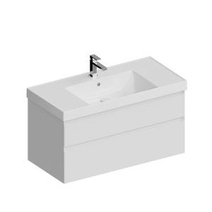 Тумба с раковиной Kerama Marazzi Cubo 100 CUB.100.2/WHT.M подвесная, белая матовая, с ящиками