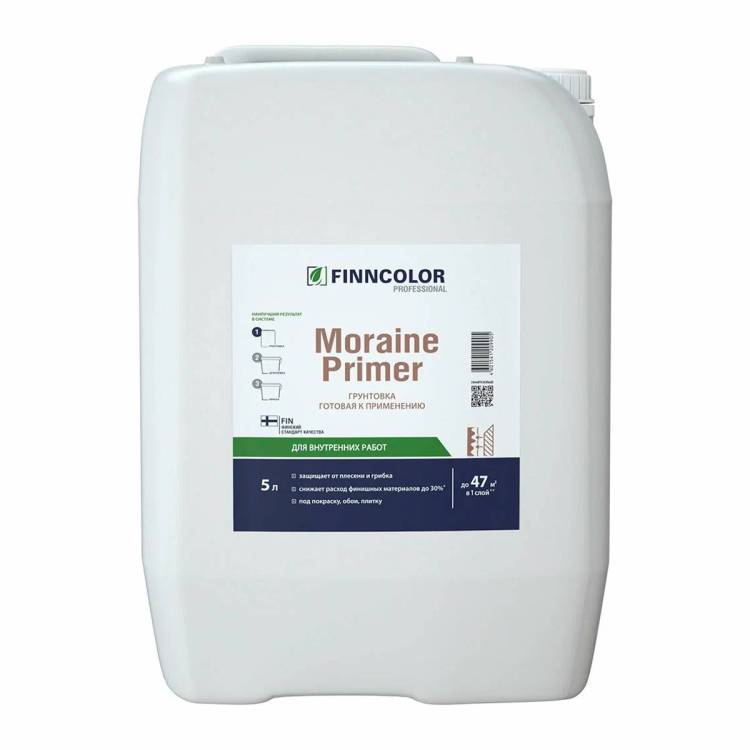 Грунтовка пропиточная для сухих и влажных помещений Finncolor Moraine Primer 5 л