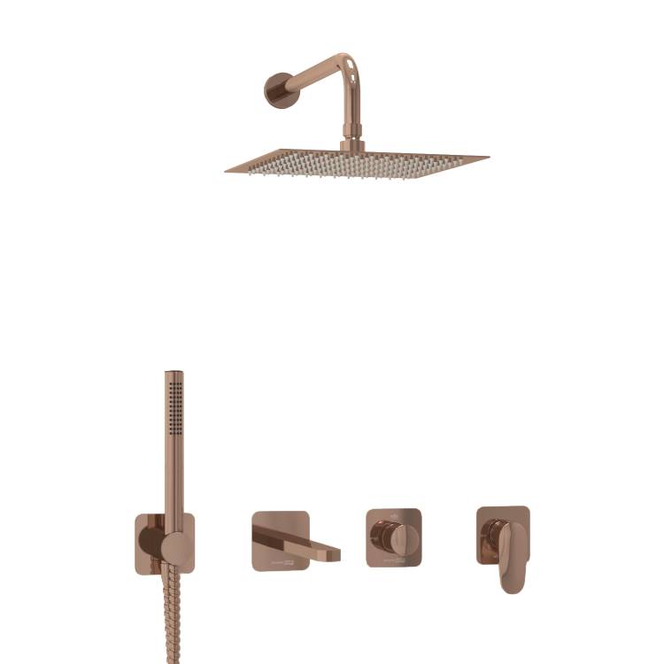 Душевой комплект Wasserkraft A7751.288.289.338.329.290.292.291 розовое золото глянцевое