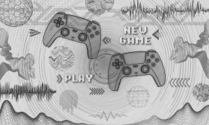 Фреска Ortograf Free time 2 34970 Джойстики среди абстракции Филиграна FM-F