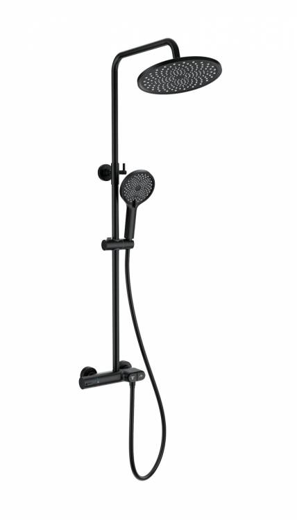 Душевая стойка Wonzon & Woghand WW-B2091-A-MB с термостатом, черный