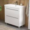 Тумба с раковиной Equil Corner 80 напольная, белая фото 4