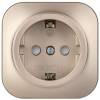 Розетка 1-местная с заземлением и шторками IEK Glory ERH14-K37M-16 шампань матовый фото 3