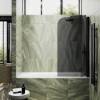 Шторка на ванну MaybahGlass MGV-619-6 поворотная, на монопетле, стекло графит матовый, профиль черный, 1400x700